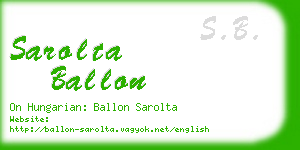 sarolta ballon business card